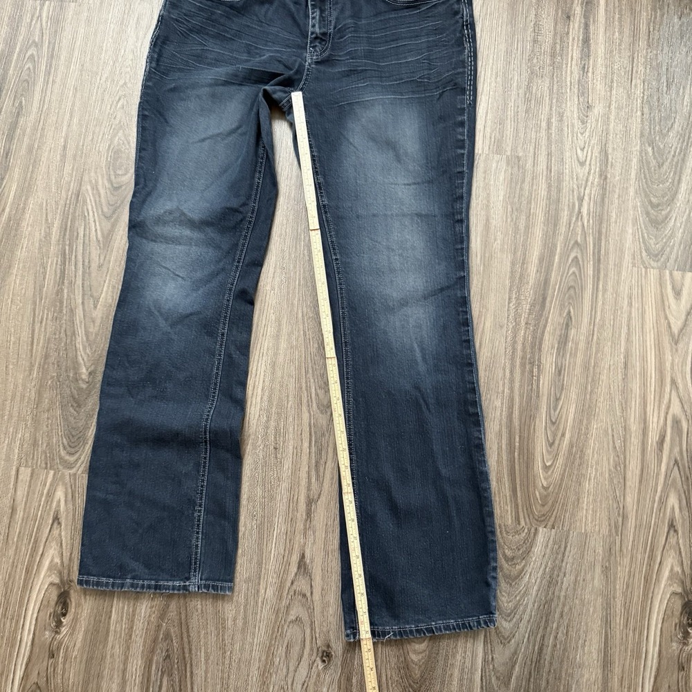 7 for all Mankind Denim Jeans 14 Wide Leg Y2K Pocket Stitching Boot Cut Distress - Picture 9 of 12